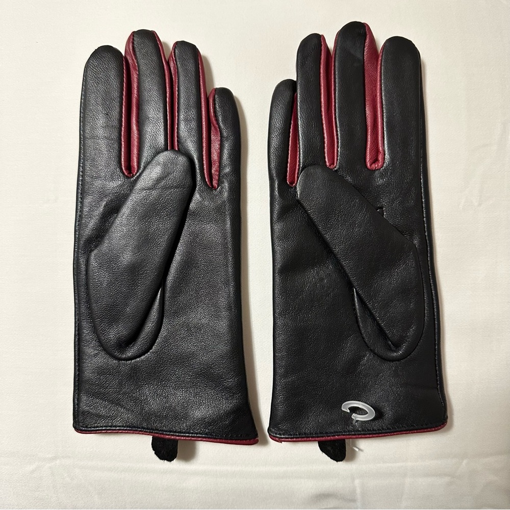 NWOT DKNY 100% genuine leather gloves size S lined with polyester - Picture 3 of 7